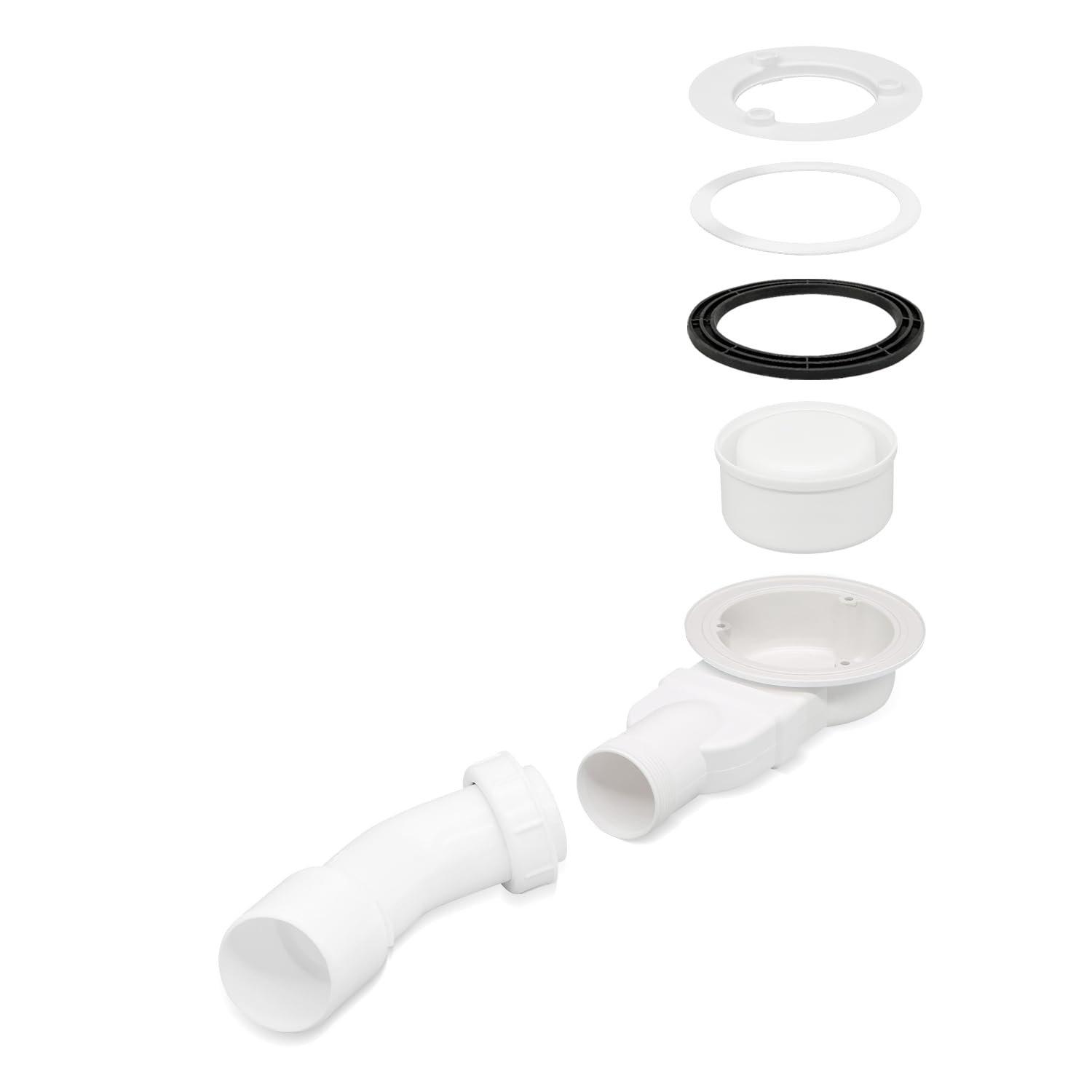 SONNI Bonde de douche de 90 mm - Pour receveur de douche, kit d'égouts, filtre à cheveux, bonde de douche avec éliminateur d'odeurs
