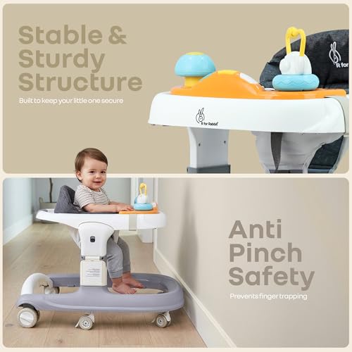 R for Rabbit Little Feet Sportz Baby Walker Grey Grey White - Image 5