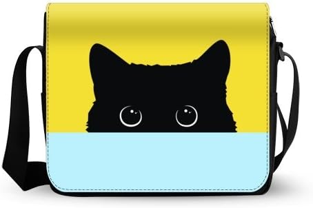 Funny Cat Kitty Oxford Fabric Cross Body Laptop Messenger Shoulder Bag