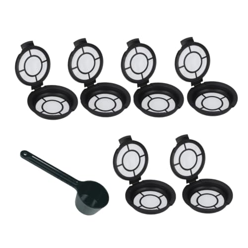 DEKAROX 6 x Kaffeepads Permanentfilter befüllbar für Melitta 180424 mit Kaffeepulverlöffel für alle Senseo Kaffeemaschinen von HD7800 bis HD7874