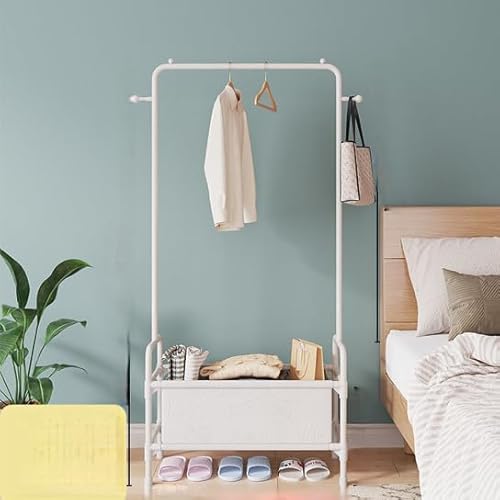 ハンガーラック 頑丈 大容量収納ラック おしゃれ 洋服ラック 組立簡単 多機能収納 2/3段 コーナー衣帽掛け フリースタンド式 寝室用 ベッドサイドクローゼット スリム 衣服掛け 簡易収納ラック 室内洗濯物干し 衣類収納 高耐荷重 大容量 省スペース 無