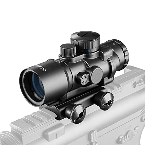 Higoo 3.5X30 Prism Optics Compact Scope Tri-Illuminated Bdc Etched Reticle Riflescope With 20Mm Rail Mount #TOP2