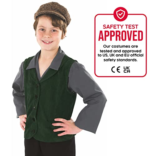 Fun Shack Victorian Costume Boys, Victorian School Boy Costume, World Book Day Costumes for Boys Medium, Black, Gray, Green, 7-9 Years - Image 4