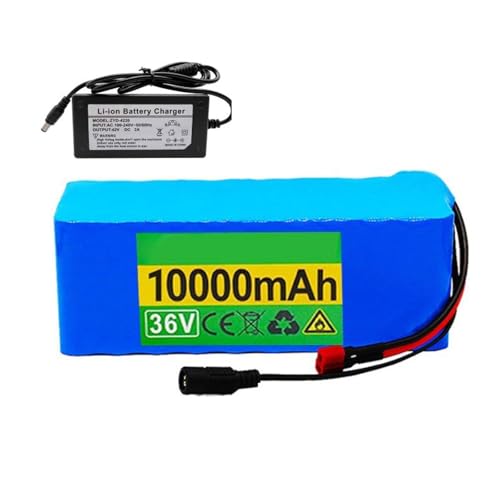E-Bike Batteria 36V 10AH Capacità Ad Alta Potenza Batterie 10S3P Batteria Ricaricabile Per Bicicletta Elettrica Con Caricabatteria Per 50W-500W Motore 36V 10Ah,XT60+JST