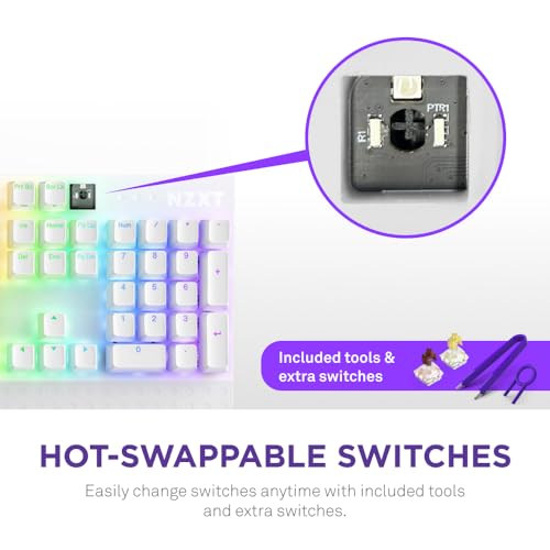NZXT Function 2 Clavier optique remplaçable à chaud finition blanche - 7