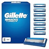 Gillette Mach3 Turbo Cuchillas de Afeitar Hombre, Paquete de 8 Cuchillas de Recambio (el embalaje puede variar)