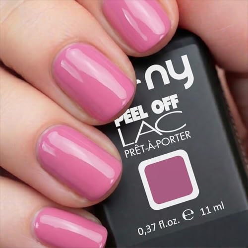 MI-NY Smalto Semipermanente Peel Off Lac Rosa, Minimal Rose, Gel senza Base e Top Coat, Rimozione con Acqua Calda, Formula Vegan Friendly, Durata Fino 15 Giorni, Manicure Rapida in 5 minuti
