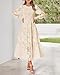 BTFBM Wedding Guest Dresses for Women Fall Fashion 2025 Casual Long Sleeve Floral Maxi Boho Homecoming Dress(Apricot,X-Large)