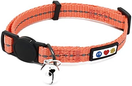 Pawtitas Glow In The Dark Cat Collar with Safety Buckle and Removable Bell Cat Collar Kitten Collar Blue Cat Collar