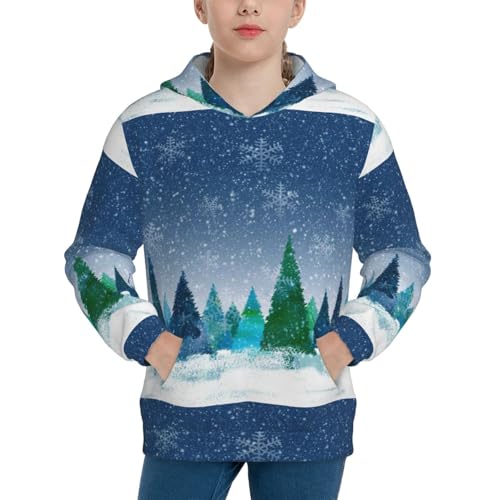 Christmas Trees Kid Hoodies Boys Sweatshirts Girls Pullover with Pocket