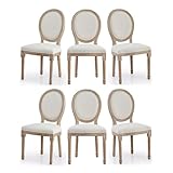VONLUCE Accent Chairs Set of 6, French Upholstered...
