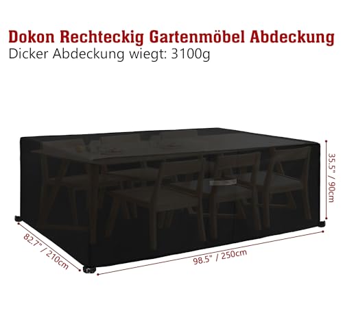 QLSXLB Gartenmöbel-Abdeckplane 250x210x90cm - Wasserdicht & UV-beständig