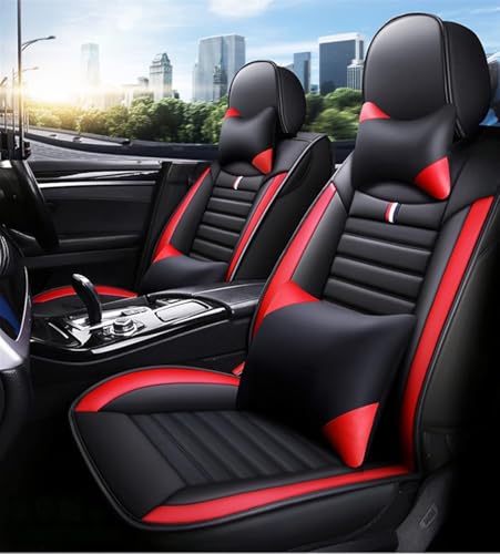 ZXKYLFFF Fundas de asiento de coche para Mini One/Cooper/Cooper S/Clubman/Countryma, juego completo de protectores de asiento impermeables y antideslizantes, color negro y rojo