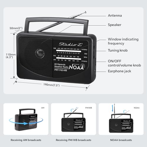 Receptor Radio AM/FM/WB 3 Bandas Sensible Portable miniatura 4