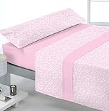  Reig Marti Juego DE SÁBANAS Franela ALGODÓN 100% Modelo: BAYEU, Color: 02 Rosa, para Cama DE 150cm.