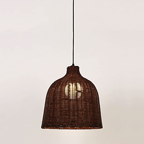 Abat-jour tissé en rotin de style suspension chic luminaire à tête unique E27