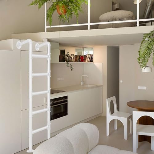 Escabeau pour camping car en fer forgé compact blanc pour gain de place
