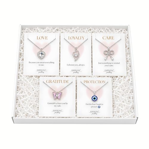 Image of 5 Pcs Necklace Combo Set for Women & Girls | Stylish Chain with Pendant Jewellery Set | Fashion Pendant Chains for Birthday, Anniversary & Valentine's Day Gift
