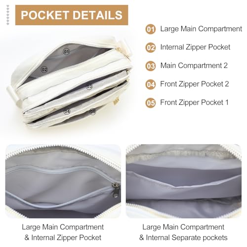 Image of Medium Nylon Crossbody Bags for Women Trendy Crossbody Purses Travel Large Cross Body Bag Quilted Purse