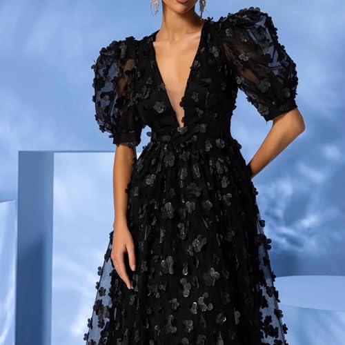 Mesh A-Line Formal Dress Short Sleeves Maxi for Wedding Party Evening Gown with Ruched Appliques4