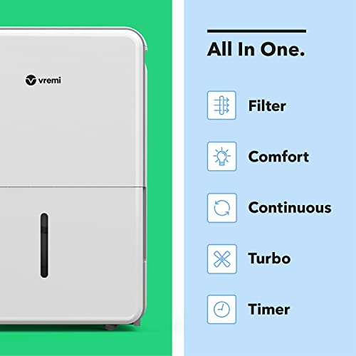 Vremi 22 Pint 1,500 Sq. Ft. Dehumidifier Energy Star Rated For Medium Spaces And Basements #TOP2