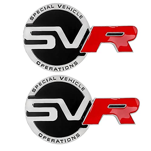 HAOXUAN 2X Metal SVR Logo Emblem Badge 3D Turbo Sticker Decal De Voiture pour Garde-Boue, Tronc, Voiture, Vélo, Moto,Black Red Cover
