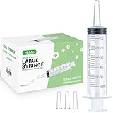 HiMo Pack of 50 - 60ml Syringe, 60cc syringes with caps for Liquid, Oral, Jello Shot, Scientific Labs, Measurement, Dispensing, Catheter Tip