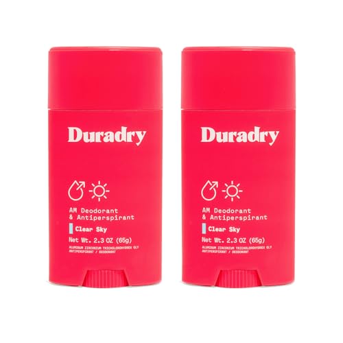 Clinical-Strength Antiperspirant Deodorant for Women and Men - Clean formula with Natural Ingredients, Odor, and Excessive Sweat protection for Armpits - Clear Sky, 2.3 Oz (Pack of 2)