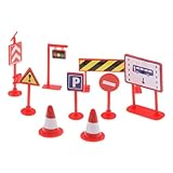 Tableau des tailles : mophrati Jeu de signalisation routière complet (9 pièces assorties) : blocs, rue, route, voitures, véhicules, apprentissage du code de la route, jeu d\'imitation, jouet éducatif pour enfants