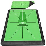 MoKo Golf Hitting Mat, Golf Practice Mat for Swing Path Feedback, Extra Replaceable Impact Mats with Non-Slip Heavy Duty Rubber Base, Golfer Gifts for Men Women Outdoor Indoor