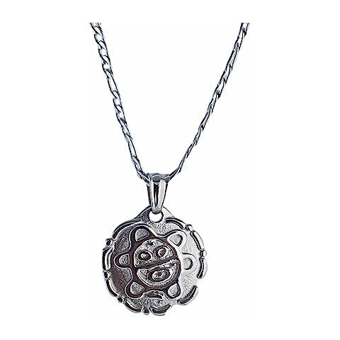 Papiichulo Yo Soy Taino pendant necklace Reversible Coqui & Sun/Moon Pendant Necklace for Men - Stainless Steel, 24-Inch Figaro Chain Cover
