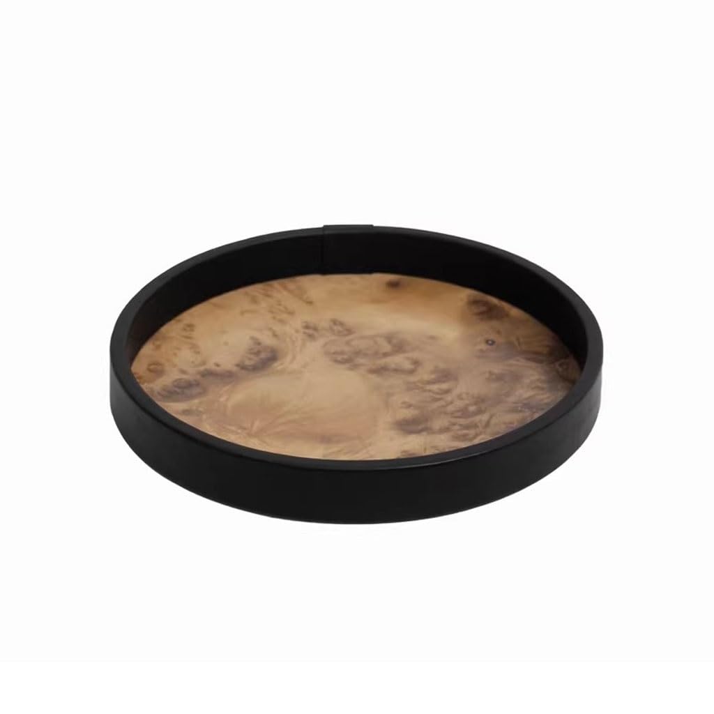 Bandejas Servir Comida Bandeja De Té Redonda Madera Maciza Almacenamiento Decoración Mesa Centro Interior Mesa Cama