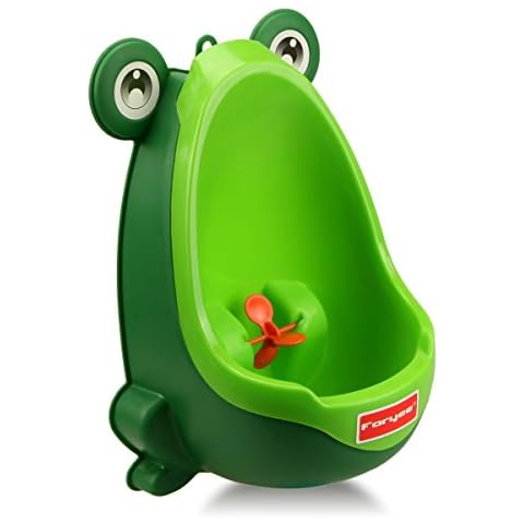 Foryee Cute Frog Potty Training Urinal for Boys with Funny Aiming Target - Blackish Green Cover