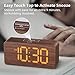uscce Wooden Digital Alarm Clocks for Bedrooms: Dimmable Dual Alarm Clock with Large Numbers for Bedside Desk - Loud Alarm for Heavy Sleepers with Volume Control - Wood Decor & Gifts