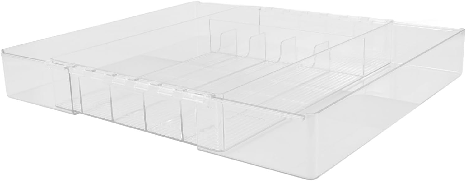 Expandable Kitchen Silverware Organizer Tray, Medium Adjustable Cutlery Holder for Drawer Storage and Kitchen Flatware Organization