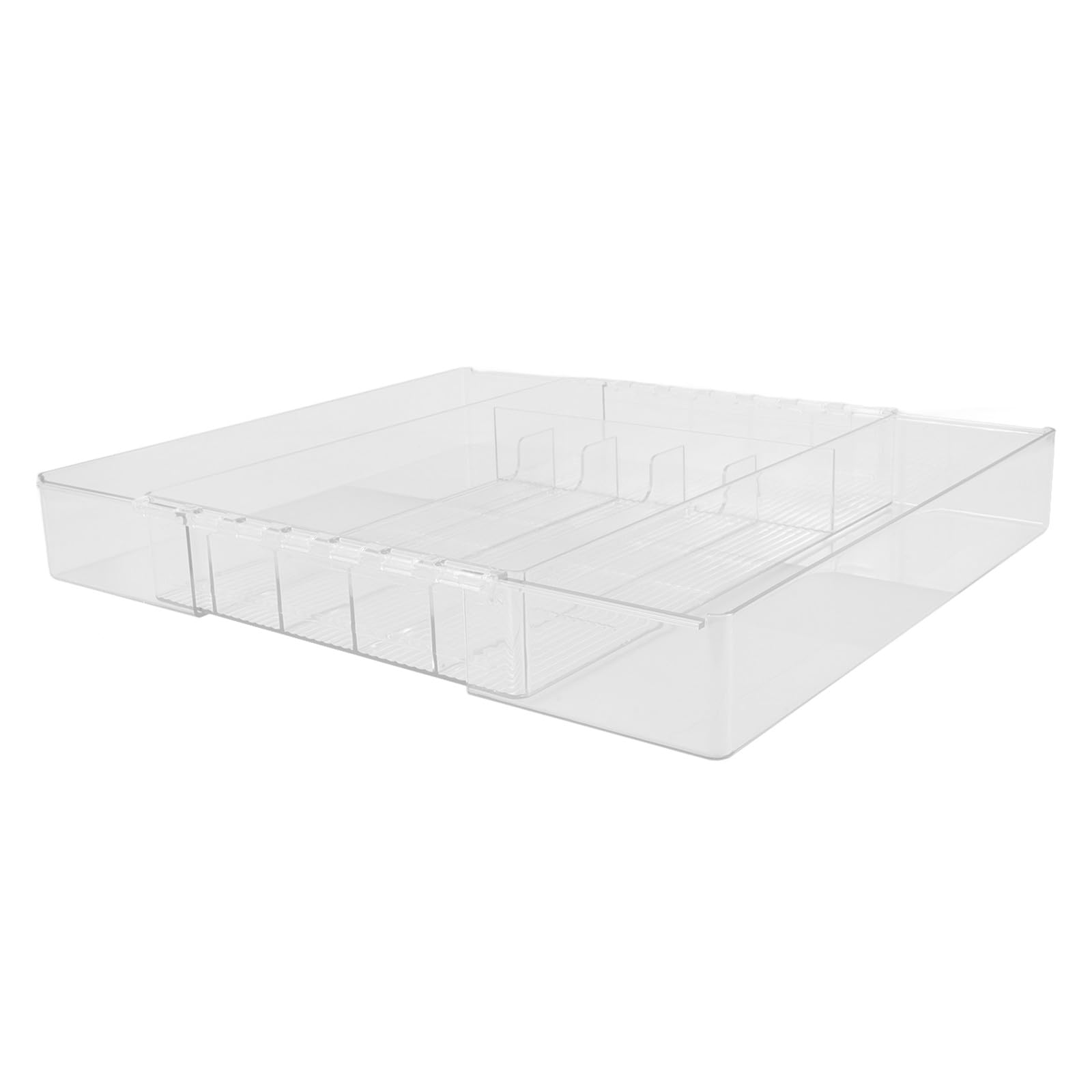 Erweiterbarer Besteckkasten aus Acryl mit Stabiler Konstruktion und Mehreren Fächern als Organizer für Küchenschubladen und Utensilienhalter