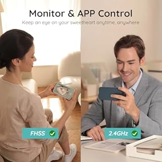 2K Boifun Baby Monitor WiFi, 360° Camera with Night Light & 5 Inch 3MP Display, Phone App Control & LCD Monitor, Auto Tracking, AI Motion & Sound Detection, 3000mAh Battery, 2-Way Audio