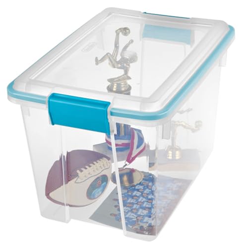 Image of Sterilite Gasket Storage Box with Lids for Home & Office, 20 Quart, 6-Pack.