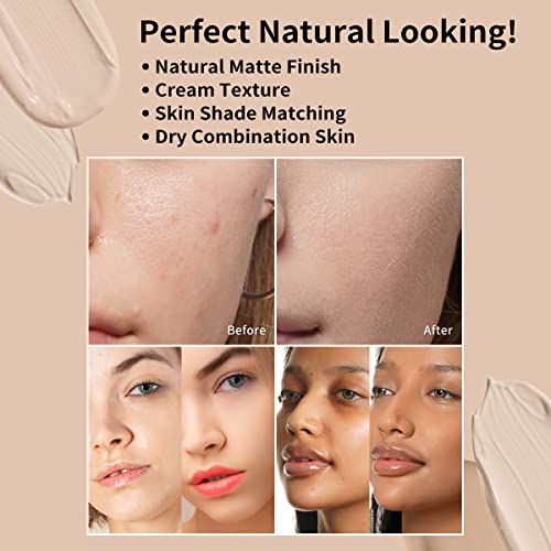 Oulac Clean Foundation Makeup, Water-Resistant Long-Lasting, Perfectly Color-Matching For A Healthy Natural Matte Finish, Vegan & Free From Cruelty Gluten Oil Etc. (02) Rosy Ivory, 30 Ml #TOP1