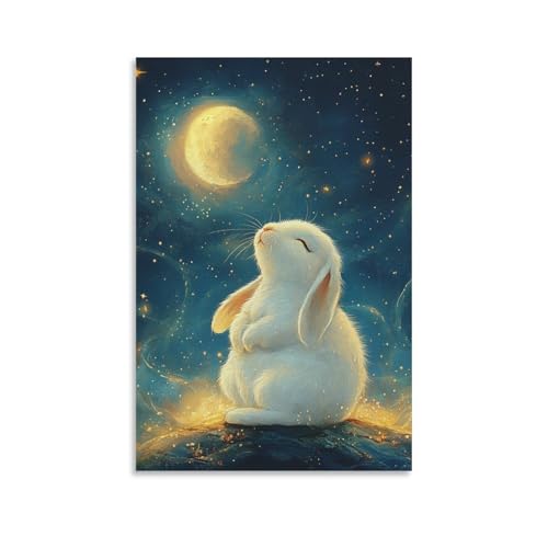 Impression sur toile lapin 50x75cm : tableau mural haute définition