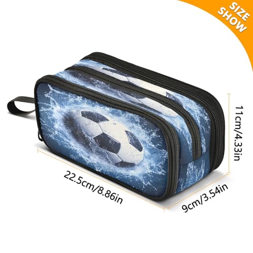 Image of Basketball Water Pencil Case 3 Compartment Pen Bag Pouch Holder Box School Portable Stationery Storage Bag for Girls Boys