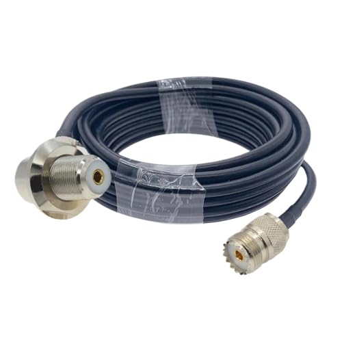 QYZLVCES(���X) RG58 PL259 UHF �I�X - UHF ���X SO239 �W���b�N�P�[�u�� PL-259 - SO239 �����W�����p�[ FM �A�}�`���A�����A���e�i�����P�[�u��(F90 to F,20M)