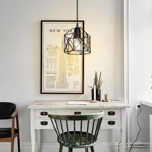 Lámpara industrial de techo E27 para iluminar balcones oscuros con estilo retro 3