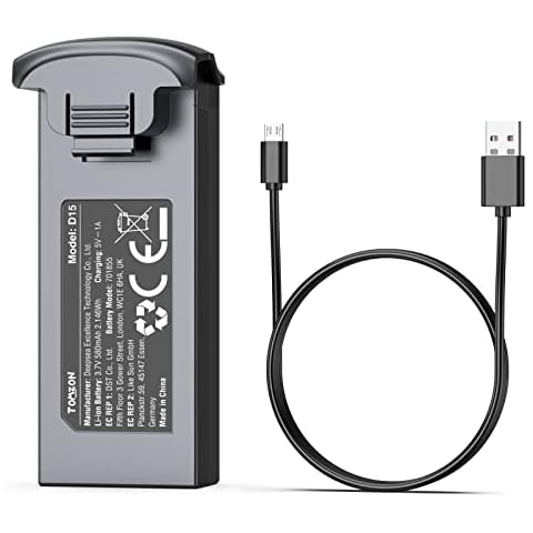 TOMZON D15 Mini Drone Original Battery Pack of 1 and USB Charging Cable Cover