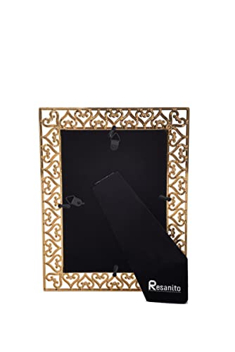 5X7 Metal Picture Frames(2 Pack), Gift Photo Frame With High Definition Glass, Love Heart Style Profile Display Photos For Wall Or Tabletop For Home Office Hotel, Ancient Gold #TOP4