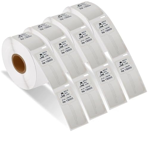Image of Shreyans Direct Thermal Labels (Pack of 10, 25mm x 75mm - 125 Labels /Roll) - Non Tearable, Scratch Free, Water Proof & Non Fade Stickers with Permanent Marking
