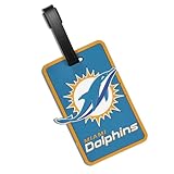 Aminco NFL Miami Dolphins Soft Bag Tag, Teal, 7.5