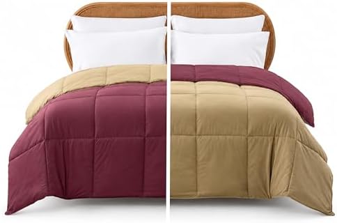 Modern Threads Kuş tüyü Alternatif Mikrofiber Kapitone Ters Çevrilebilir Yorgan ve Nevresim Takımı - Yumuşak, Rahat Kaz Tüyüne Alternatif - Her Mevsim için Yatak Takımı Anemon/Buğday İkiz — Amazon ürün görseli
