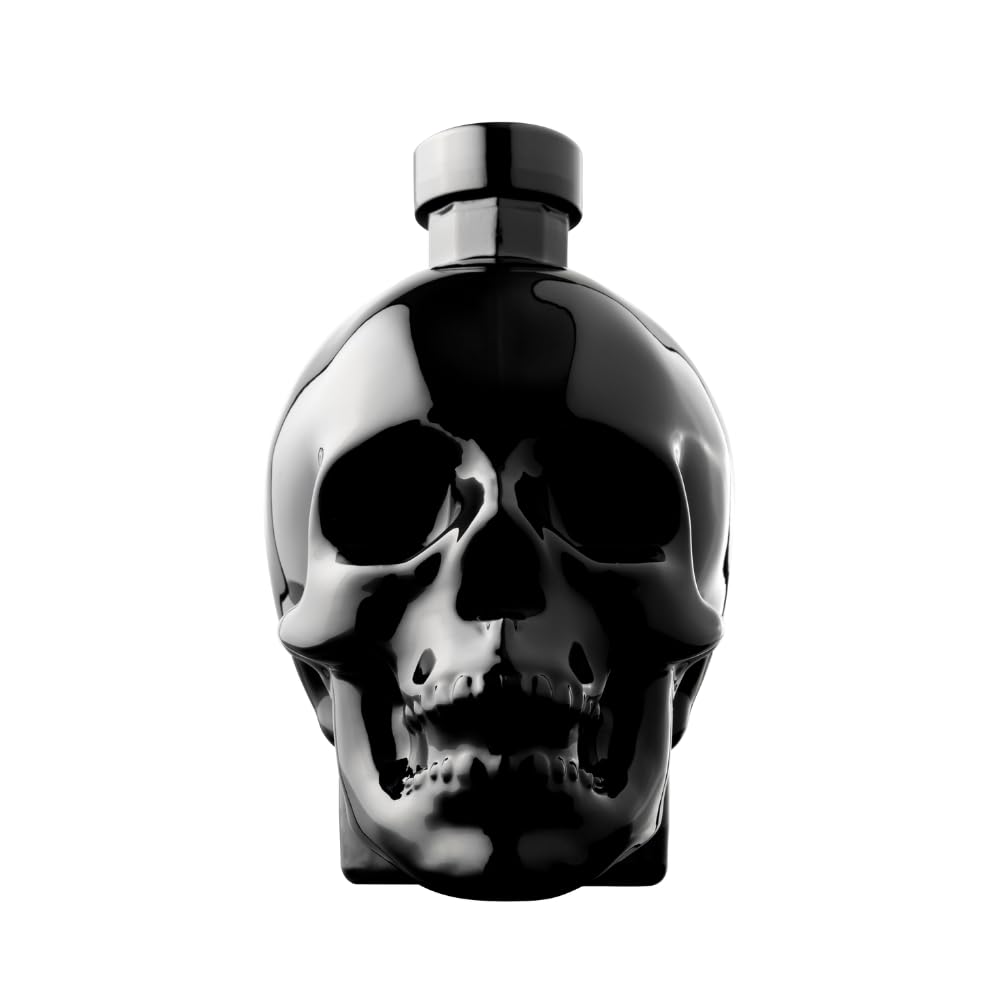 Onyx Vodka 70 cl, 40% ABV – Made from Blue Weber Agave - Award-Winning Premium Vodka, Luxurious Glossy Black Finish Skull Bottle and Cap