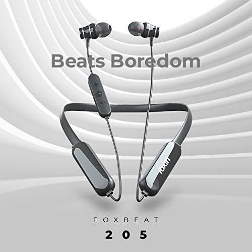 Image of Foxin FoxBeat 205 Bluetooth V5.0 Wireless Headphones with Hi-Fi Stereo Sound, 60Hrs Playtime,in Line Mic Neckband, Sweat-Resistant Magnetic Earbuds, Voice Assistant & Mic, Made in India